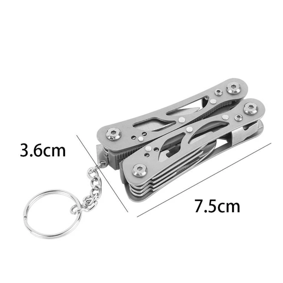 1pc Edelstahl Mini-Werkzeugzange Schwarz/Grau – Taschen-Multitool for Alltags DE - Bild 4 von 4