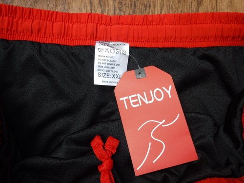 TenJoy Color Rojo 3 pulgadas Entrepierna Atlético Corto Para Hombre XXL ~ Nuevo con Etiquetas~ - Imagen 3 de 7