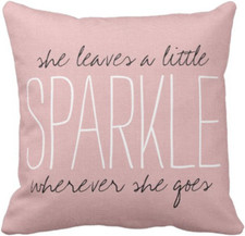 Throw Pillow Cover Rustic Pink Blush Sparkle Decorative Pillow Case Girly Home D