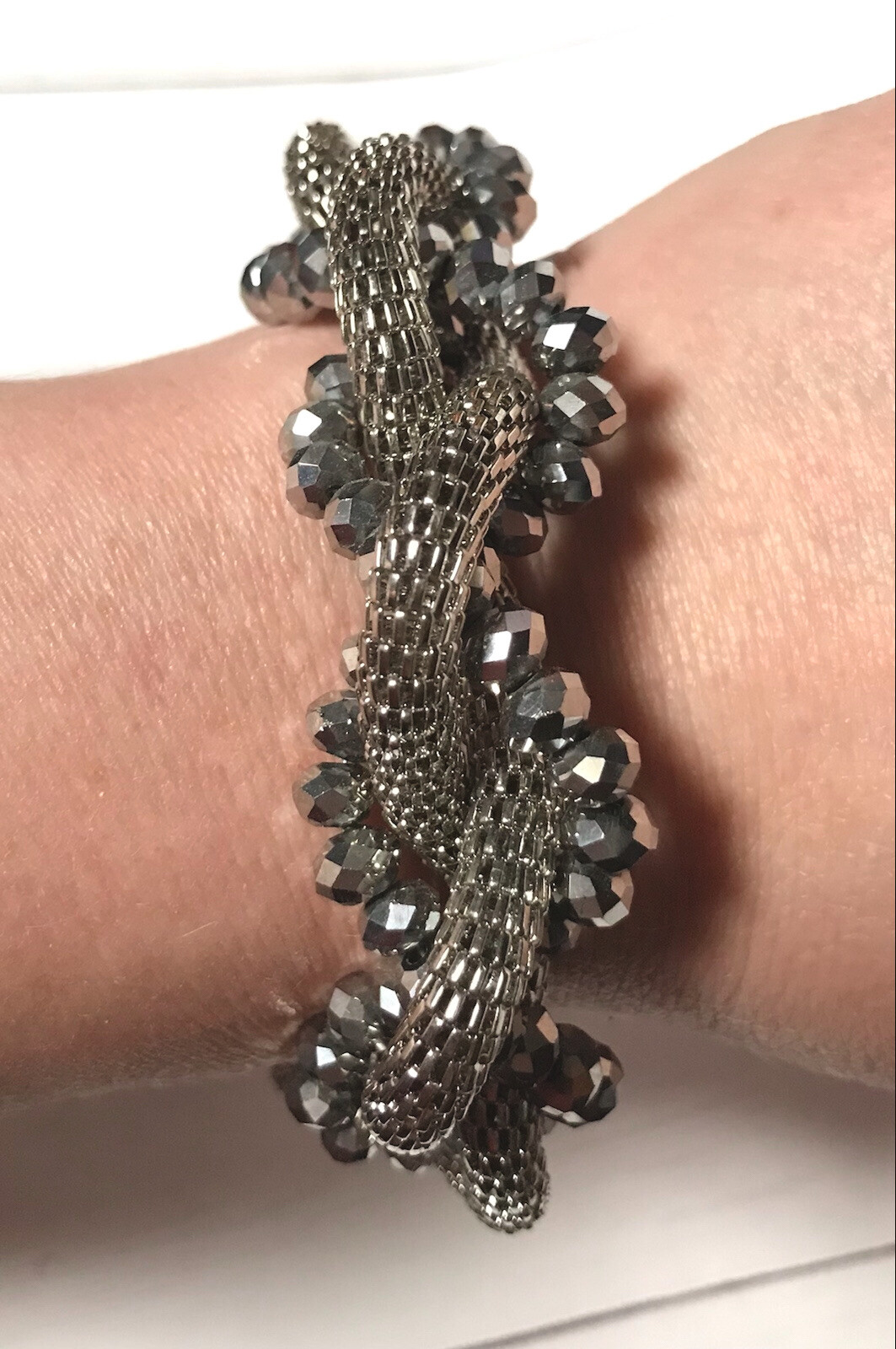 Sofia Statement Bracelet Silver Tone Twisted Chai… - image 1