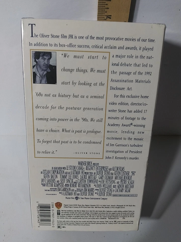 JFK Directors Cut Special Edition VHS 1993 VHS...Sealed Ships Fast Foto 2 de 3