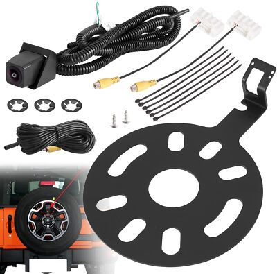 #ad Rear View Backup Camera Kit w Spare Tire Bracket For 2007 2018 Jeep Wrangler JK $35.99