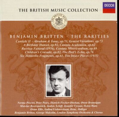 BENJAMIN BRITTEN The Rarities / Britten, Pears, Ellis, etc (2 CDs, 2001, Decca)