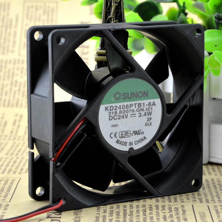 SUNON KD2408PTB1-6A DC 24V 3.4W 2-wire 80x80x25mm Case Cooling Fan Fast Delivery - Image 3 of 4