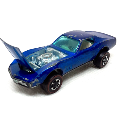 ミニカー Hot Wheels custom corvette 1967 HongKong Hot Wheels Redline Custom Corvette 1967 Blue White Interior Made