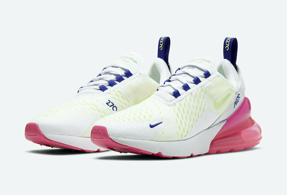 Nike Air Max 270 White Pink Blast Volt Neon Green DH0252 100 Women's Shoe  Size 5 | eBay