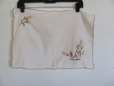 Embroidered Wheat Placemats- 12 3/4'' x 18 Placemats - Some staining- Set of 12