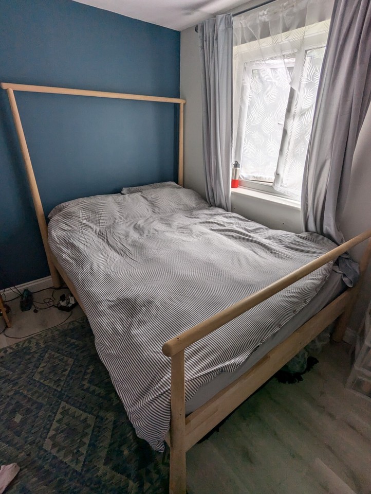 Unique IKEA Gjora King/Queen bed frame birch wood eBay