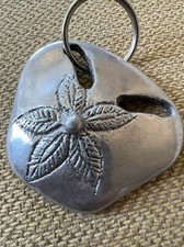 Vintage Keychain Sea Shell Ocean Artist Stamped