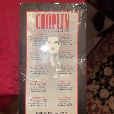 Chaplin The Collection - Box Set: Volumes 1-10 (VHS/EP, 1993, 5