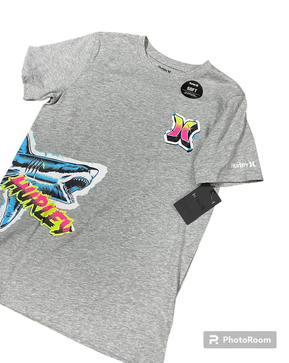 Hurley Brand Hurley Shark Shirt Hurley Shark Surf Logo Gray Short