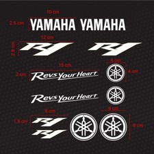 Adesivi Compatibili Yamaha - Stile R1 per Fianchi, Casco, Cupolino -  12 pz