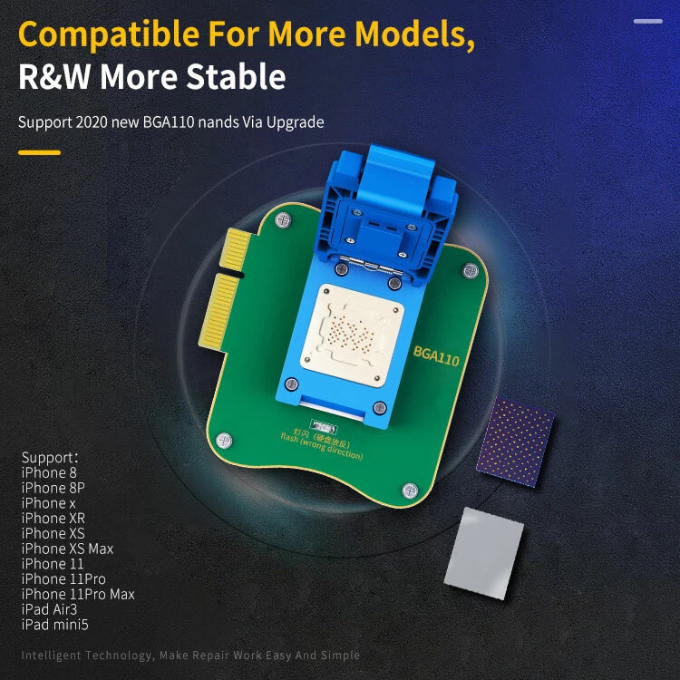 JCID BGA110 Nand Read Write Modual for iphone 8 11 Pro Max Air3 Mini5 SE2
