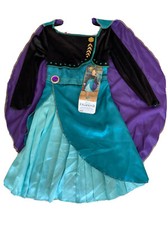 Disney FROZEN II Queen Anna Dress  Cape Costume Sz 4-6 New Small Stain See Pix