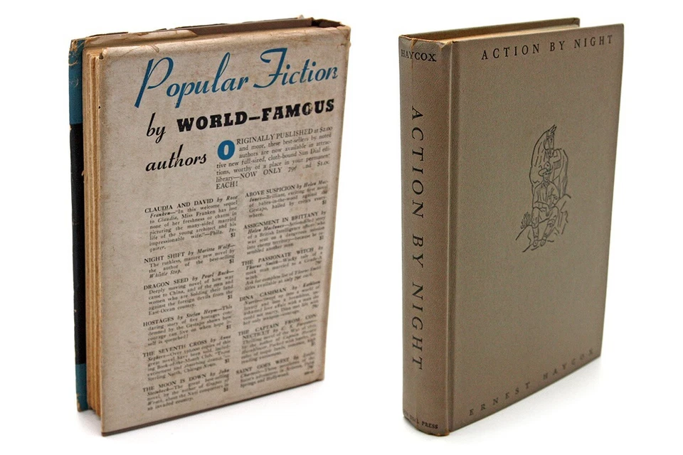 Vtg ('44) RARE Ernest Haycox "Action By Night" (3rd) Western Hardcover, Sun Dial - Image 2 of 4