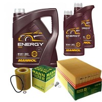 MANN-FILTER Inspektionspaket 7L Mannol Energy 5W-30 FüR Bmw X5 E53 3.0I