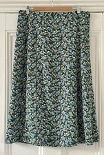Uniqlo Women’s Green Blue Floral Printed Slit Midi Skirt XL UK 16 EU 44 W 32-33”
