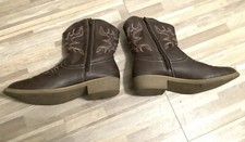 Youth, Girls size 6, Wonder Nation, Brown Pink Cowboy Boots, Pre-Owned