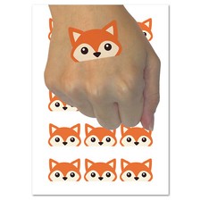 Peeking Fox Temporary Tattoo Water Resistant Fake Body Art Set