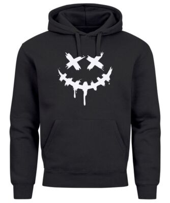 Hoodie Herren Bedruckt Techwear Fashion Streetstyle Smiling Face Smile Trend
