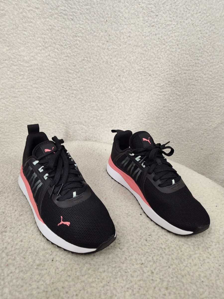 PUMA Women Pacer Net Cage Sneaker Black Fabric Lace Up Comfort