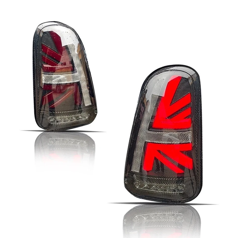 For MINI R53 Smoke Red LED Union Jack Rear tail Lights R50, R52 One Cooper S JCW - Image 3 of 4