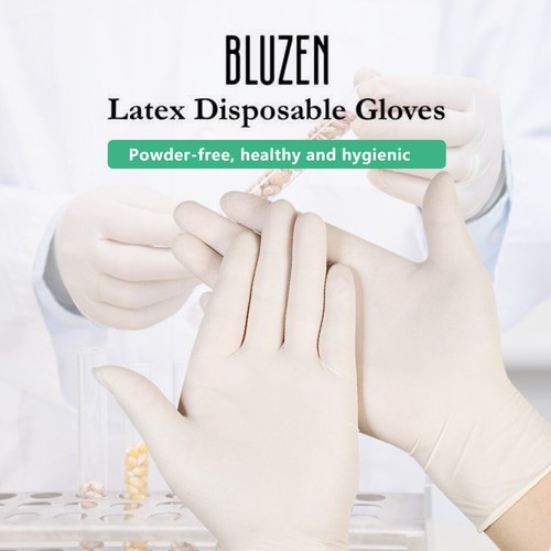 100 Pcs Gloves Latex Powder Free Durable Rubber Cleaning Hand Gloves Size S M L - Picture 51 of 109
