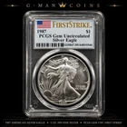 1987 American Silver Eagle PCGS Gem Uncirculated First Strike 1 oz .999 Silver