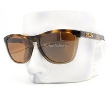 Oakley Frogskins Sunglasses Brown Havana on Smoke Polarized OO9284-0755 w/Pouch