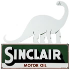 VINTAGE SINCLAIR MOTOR OIL PORCELAIN SIGN DEALERSHIP GAS STATION DINO GASOLINE