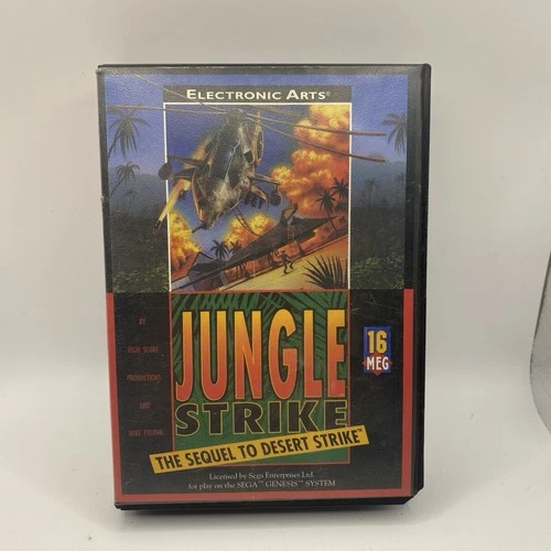 Jungle Strike Sega Genesis, Complete in Box CIB, Tested Works