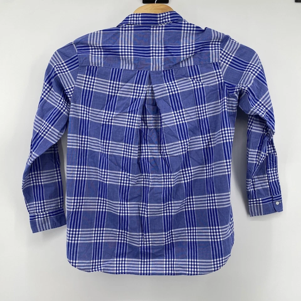 Grayson The Hero Womens Medium Plaid Button Down Shirt Blue White Long Sleeve - Image 3 of 4