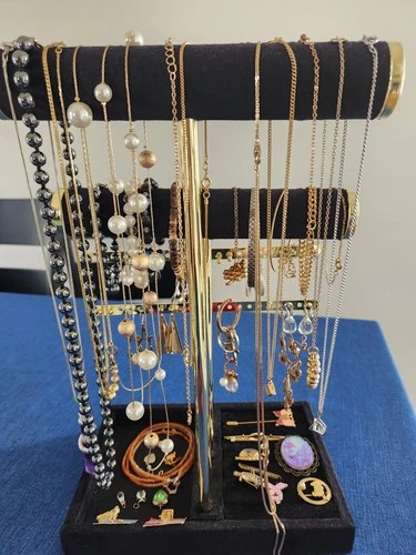 Vintage 53 Pc Costume/Modern Jewelry Lot Necklace Bracelets Earrings Pins Charms