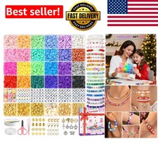 Bracelet Making Kit with 6200 Clay Beads and Charms for Creative Girls