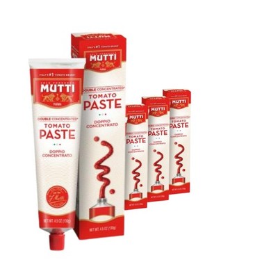 Mutti Double Concentrated Tomato Paste (Doppio 4.5 Ounce (Pack of 4) 