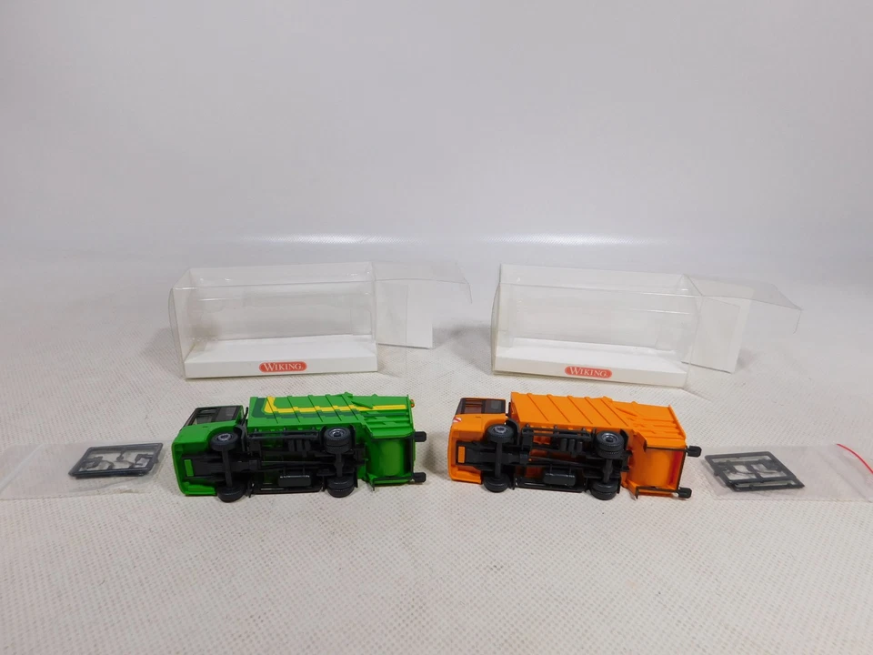 Wiking 1:87 H0 2x Compactor Garbage Truck MB 0638 04 35 638 03 34 Mint + Box # - Image 3 of 4