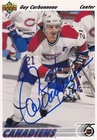 GUY CARBONNEAU  Authentic Autograph 1992 UD Montreal Canadiens HOF Hockey Card