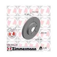 2X Zimmermann Bremsscheibe Coat Z Vorderachse 275Mm