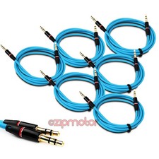 6X 4FT 3.5MM AUX M/M AUDIO CABLE AQUA BLUE FOR LG OPTIMUS G2 L9 HTC ONE MOTO X G