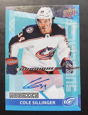 2021-22 UD Ice Cole Sillinger Sub Zero Rookies Auto #SZ-26 Columbus Blue Jackets