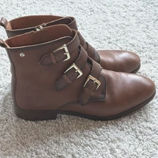 Pikolinos Royal Ankle Boots Womens Brown EU 39 (8.5-9) Leather Zip Shoes