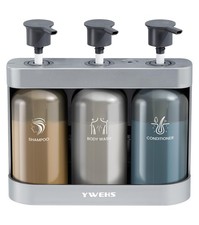Shampoo and Conditioner Dispenser Shower Soap Dispenser 3 Chamber No Drill Sh...