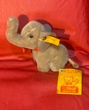 vintage 1960 S Steiff Genuine Mohair 1305/09 Elephant Jumbo - ALL TAGS Intact
