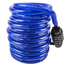 Weatherproof Coiled Security Cable Lock (5ft to 25ft Lengths) with Resettable...