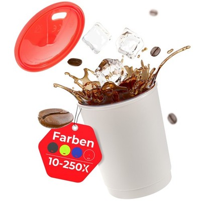 100 x Mehrwegbecher Barista 365 Kunststoffbecher, Trinkbecher, LFGB geprüft grau