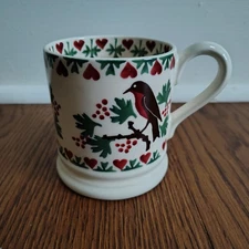 EMMA BRIDGEWATER STOKE UPON TRENT ENGLAND BIRDS & BERRIES COFFEE MUG CUP TEA