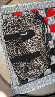 Supreme Mesh Duffle Bag Leopard Beige Black Adjustable Straps Carry On Unisex