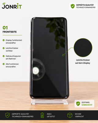 Samsung Galaxy S10 Duos 128GB Schwarz Ohne Simlock Akku mind. 80%