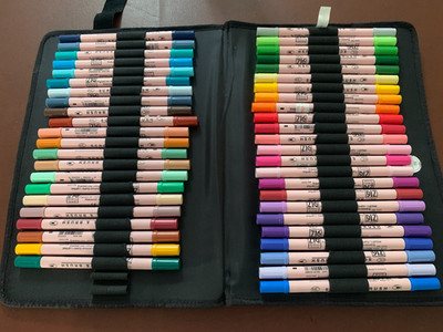 Zig Memory System Scroll and Brush Dual Tip Marker, Butter 45