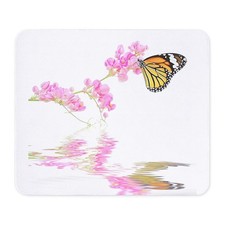 CafePress Butterfly And Flower Mousepad  1419793975 